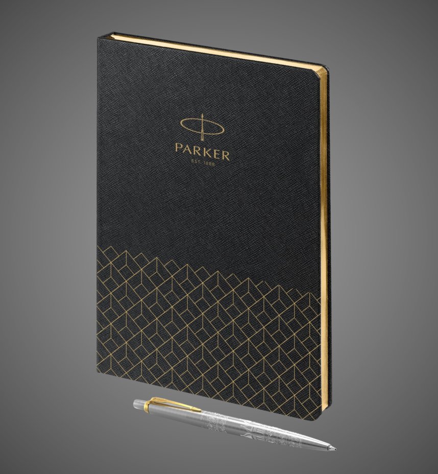 купить Подарочный набор: Шариковая ручка Parker Jotter Russia SE, цвет: St. Steel GT и Ежедневник недатированный, чёрный, Металлы: латунь, нержавеющая сталь, позолота, позолота, 2026 г.