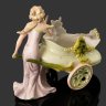 Купить Статуэтка (ваза/кашпо) "Нимфа с тележкой цветов", фарфор, роспись, деколь, золочение, Западная Европа, 1950-1970 гг.