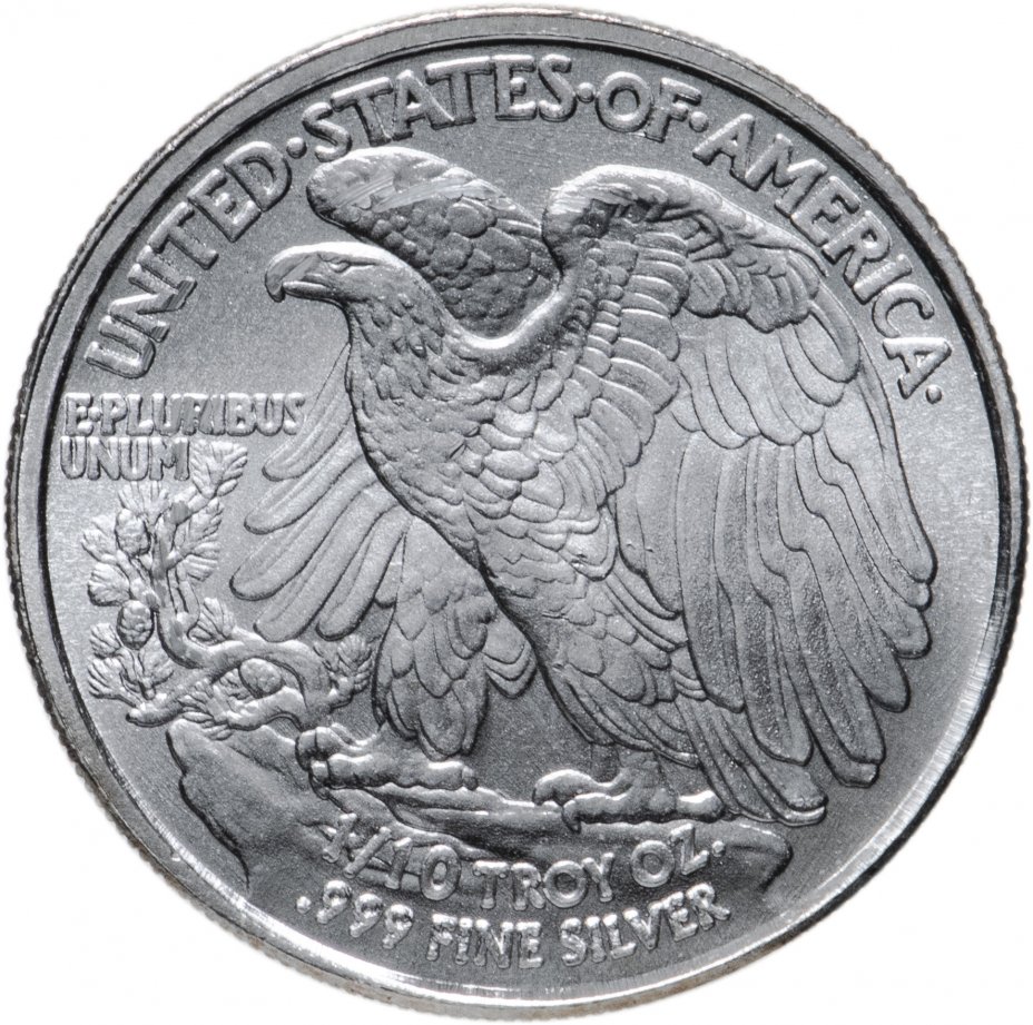 купить США медаль Шагающая Свобода 1/10 унции (3,11 грамма) серебра