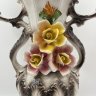 Купить Ваза с лепным цветочным декором, фаянс, роспись, Capodimonte (Каподимонте), Италия, 1960-1990 гг.