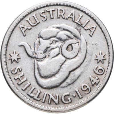 купить Австралия 1 шиллинг (shilling) 1946 Точка после "SHILLING" (МД Перта)