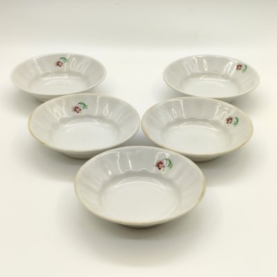 купить Набор из 5-ти розеток с цветочным декором, фарфор, деколь, Добрушский фарфоровый завод, СССР, 1978-1991 гг.