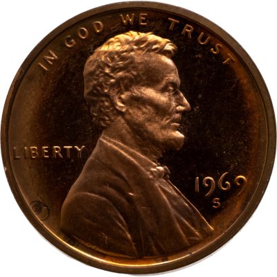 купить США 1 цент (cent) 1969 S Мемориал Линкольна (Lincoln Memorial Cent) знак монетного двора "S" - Сан-Франциско
