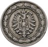 Купить Германия 20 пфеннигов (pfennig) 1887, Знак монетного двора: "A" - Берлин