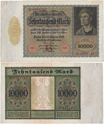 купить Германия 10000 марок 1922 год (Pick 70) Буква G
