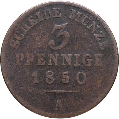 купить Пруссия 3 пфеннига 1850 A
