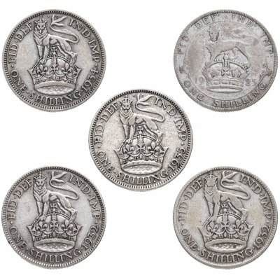 купить Великобритания набор из 5 монет 1 шиллинг 1925-1935