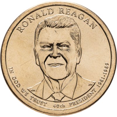 купить США 1 доллар 2016 "40-й президент США - Рональд Рейган", знак монетного двора "D" - Денвер