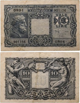 купить Италия 10 лир 1944
