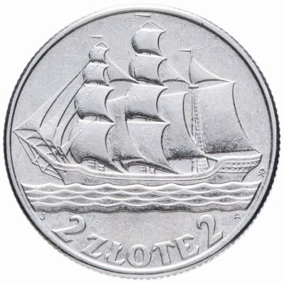 Купить Польша 2 злотых (zlote) 1936 "15 лет морскому порту Гдыня"