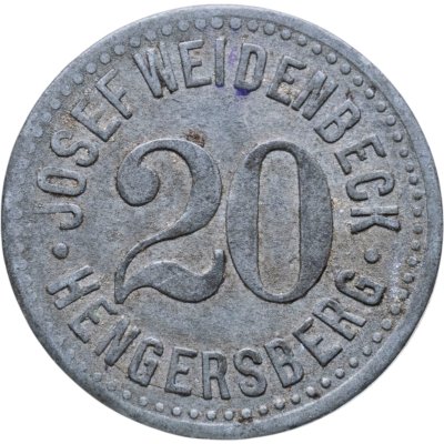 купить Германия (нотгельды) 20 пфеннигов 1914-1924 "Рыночный город Хенгерсберг"