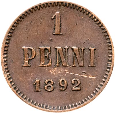 купить 1 пенни (penni) 1892, монета для Финляндии