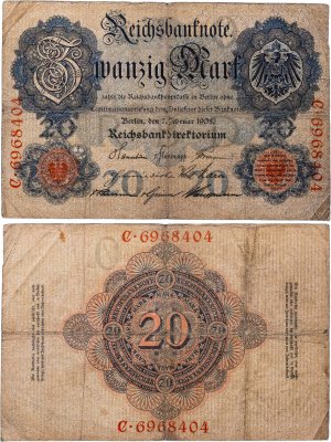 купить Германия 20 марок 1908