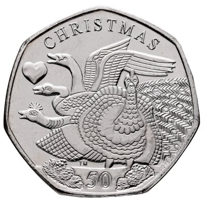 купить Остров Мэн 50 пенсов 2025 "Рождество - Четыре поющие птицы"