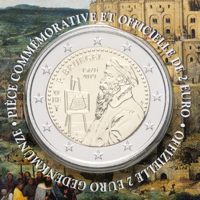 купить Бельгия 2 евро 2019 «450 лет со дня смерти Питера Брейгеля Старшего», в буклете на французском языке