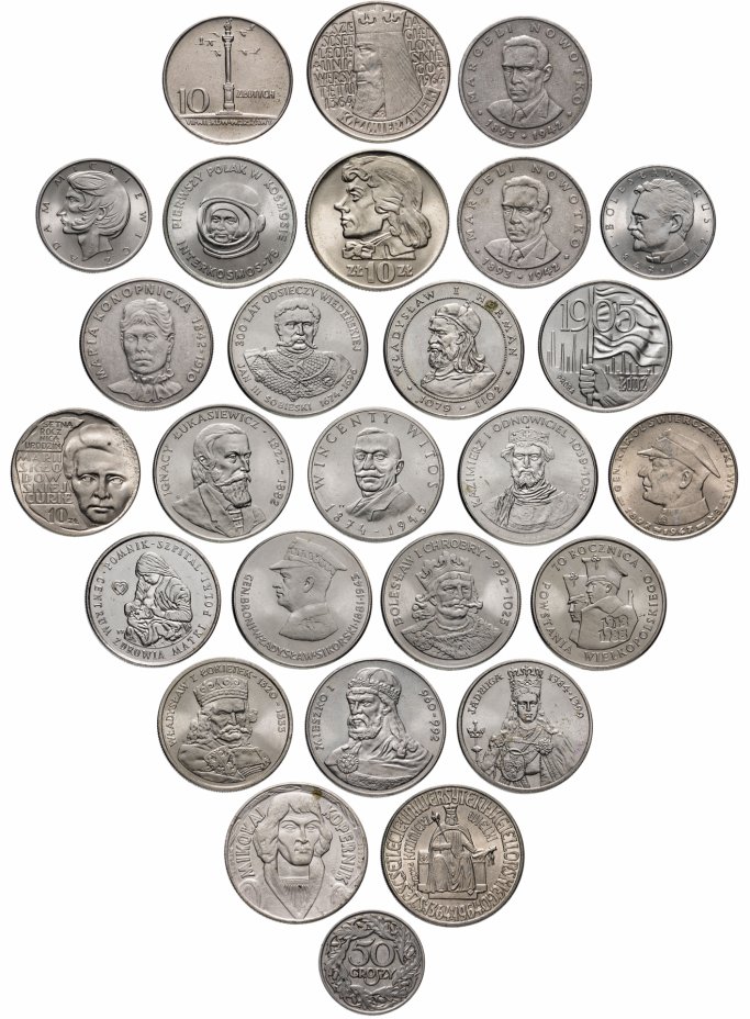 купить Польша набор из 27 монет 1923-1988