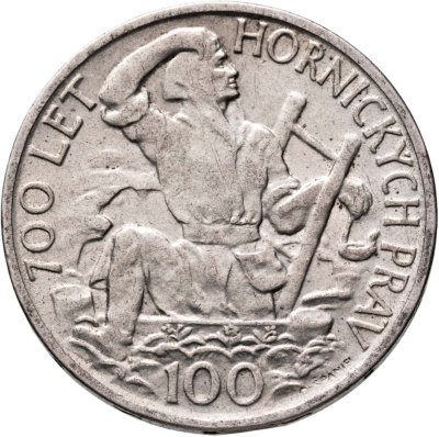 купить Чехословакия 100 крон (korun) 1949 700 лет Праву добычи серебра в Йиглаве