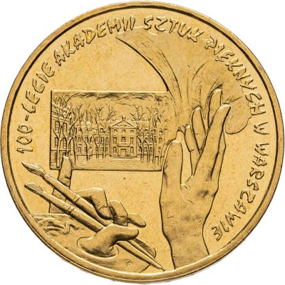 купить Польша 2 злотых 2004 "100 лет основанию Академии изобразительных искусств"