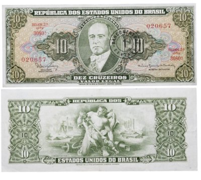 купить Бразилия 1 сентаво на 10 крузейро 1966-67 (Pick 183a)