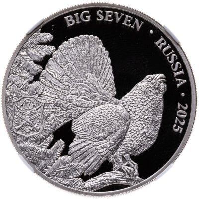 купить Камерун 500 франков CFA 2025 СПМД "Тетерев. Охота. Трофеи охотников", в слабе ННР PROOF 70