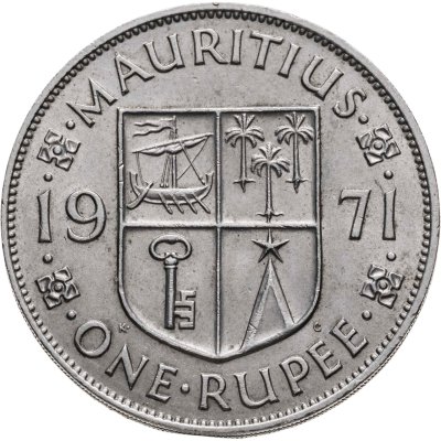 купить Маврикий 1 рупия (rupee) 1971 С жёлобом на гурте