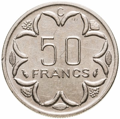 купить Центральная Африка (BEAC) 50 франков (francs) 1976 Отметка на реверсе "C" - Республика Конго