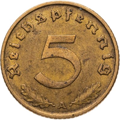 купить Германия (Третий рейх) 5 рейхспфеннигов (reichspfennig) 1937, Знак монетного двора "A"