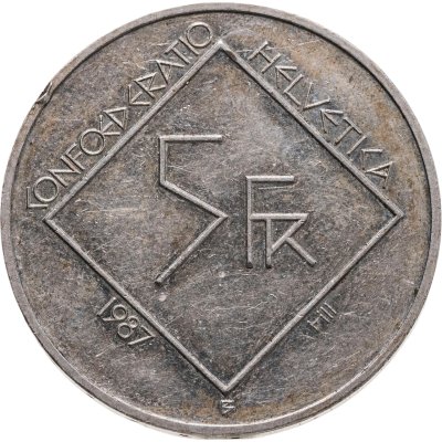купить Швейцария 5 франков (francs) 1987 100 лет со дня рождения Ле Корбюзье