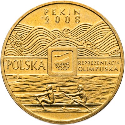 купить Польша 2 злотых 2008 "Польская сборная на Олимпиаде в Пекине. 2008"