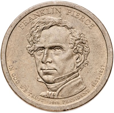купить США 1 доллар (dollar) 2010 D Президент США - Франклин Пирс (1853-1857) знак монетного двора: "D" - Денвер