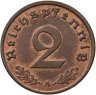 Купить Германия, Третий Рейх 2 рейхспфеннига (Reichspfennig) 1938, знак монетного двора: "A" - Берлин
