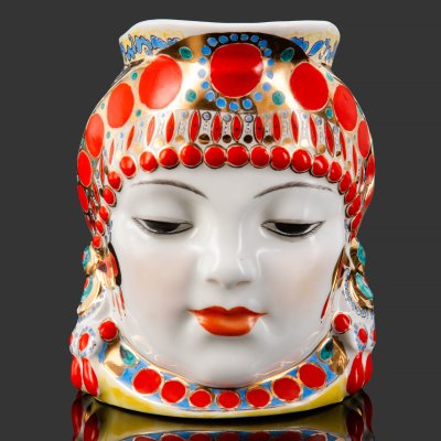 купить Кружка декоративная "Молоко", скульптор Данько Н.Я., художник Воробьевский А.В., фарфор, роспись, золочение, Ленинградский фарфоровый завод (ЛФЗ), СССР, 1950-1959 гг.