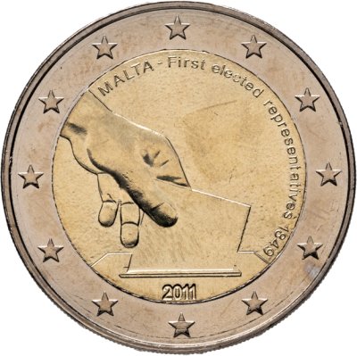 купить Мальта 2 euro (евро) 2011 "Первые избранные представители совета Мальты 1849 года"