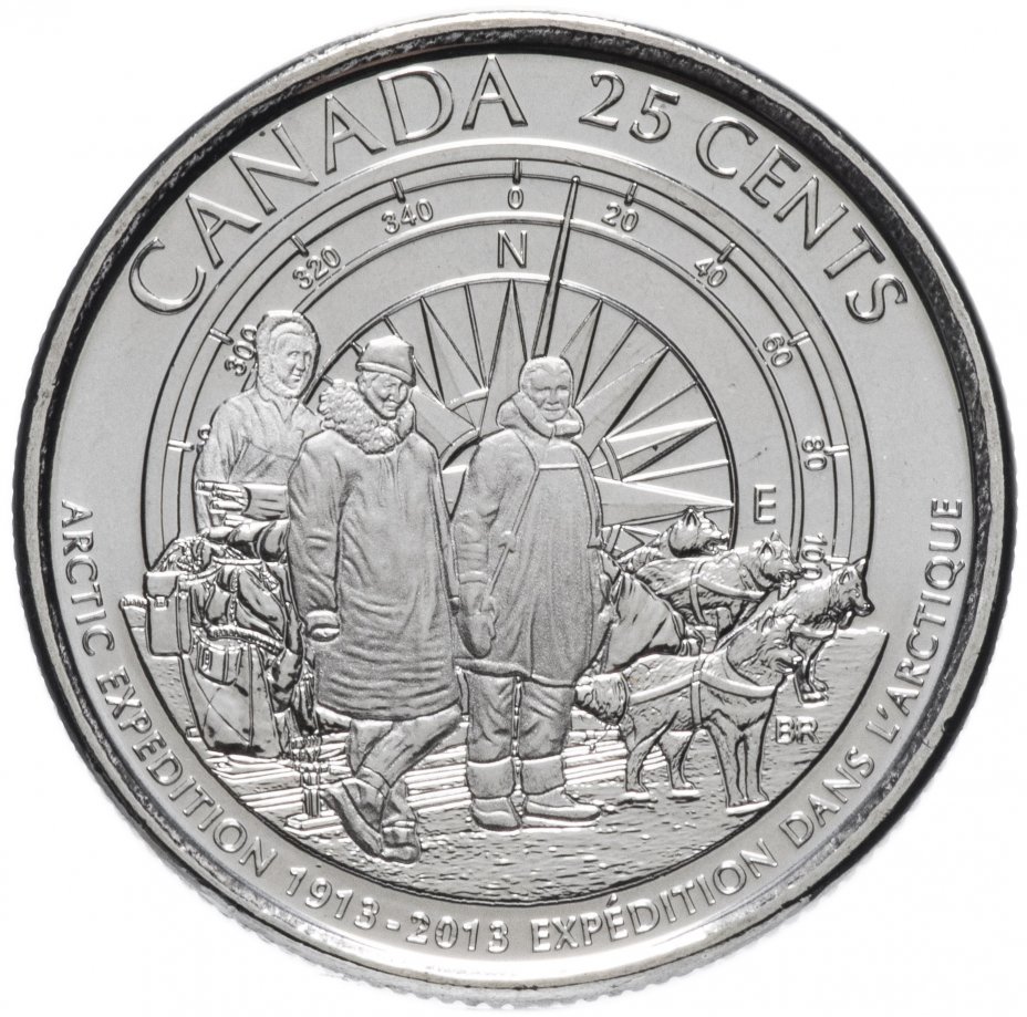 купить Канада 25 центов (cents) 2013 "100 лет Канадской арктической экспедиции"