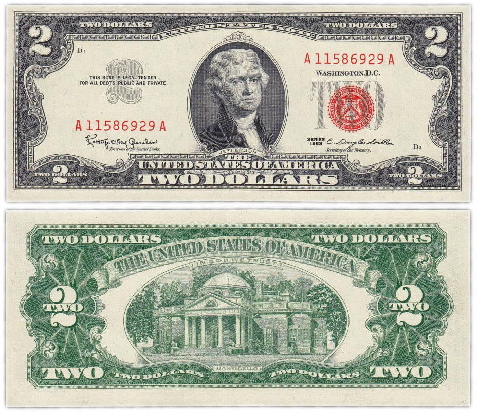 купить США 2 доллара 1963 series 1963  (Pick 382)