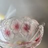 Купить Ваза для конфет с цветочным декором и фигурным бортом, цветное стекло, матирование, Walther Glas, Германия, 1980-2000 гг.