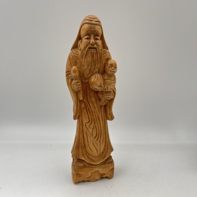 купить Статуэтка "Фу-син" (божество счастья и семейного благополучия), дерево, резьба, Азия, 1950-1970 гг.