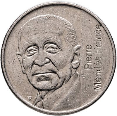 купить Франция 5 франков 1992 "10 лет со дня смерти Пьера Мендеса-Франса"