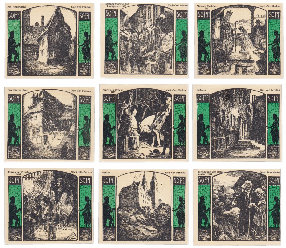 купить Германия (Саксония: Кведлинбург) набор из 9 нотгельдов 1922