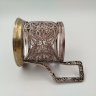 Купить Подстаканник, выполненный в технике ажурной скани, мельхиор (медь-никель), Казаковский завод художественных изделий (КХИ), СССР, 1957 г.