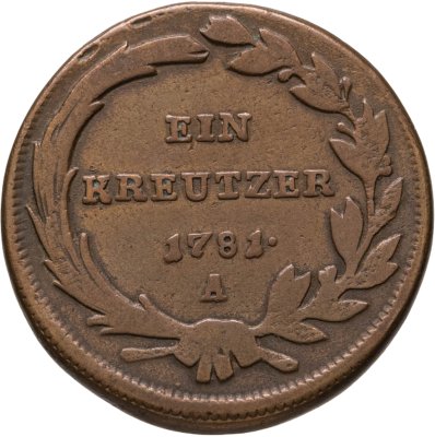 купить Австрия 1 крейцер 1781, знак монетного двора "A" - Вена