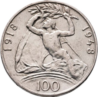 купить Чехословакия 100 крон (korun) 1948 30-летие Независимости