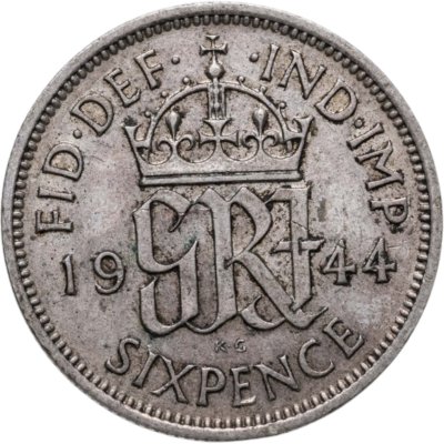 Купить Великобритания 6 пенсов (pence) 1944