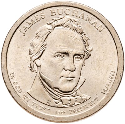 купить США 1 dollar (доллар) 2010 "Джеймс Бьюкенен (15-й президент США)", знак монетного двора: "D" - Денвер