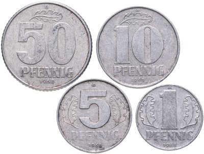 купить Германия (ГДР), набор из 4 монет 1968 года