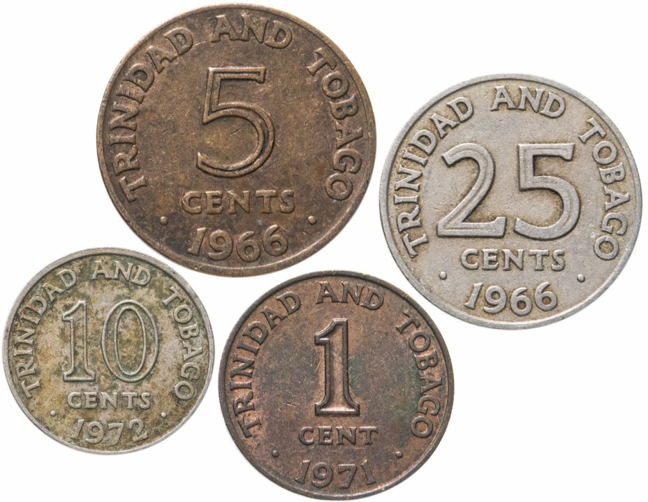 купить Тринидад и Тобаго, набор из 4 монет 1966-1971