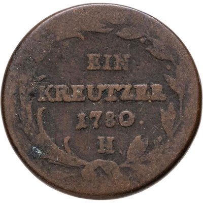 купить Австрия 1 крейцер 1780 Мария Терезия, знак монетного двора "H" - Халль-ин-Тироль