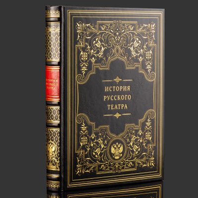 купить Книга в кожаном переплете "История русского театра", бумага, кожаный переплет, тиснение, золочение, обрез с принтом, в бархатной подарочной упаковке, Российская Федерация, 2025 г.