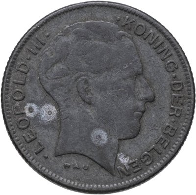 купить Бельгия 5 франков (francs) 1941 Надпись на голландском - 'DER BELGEN'