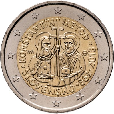 купить Словакия 2 евро 2013 "1150 лет прибытия Кирилла и Мефодия с миссией в Великую Моравию"